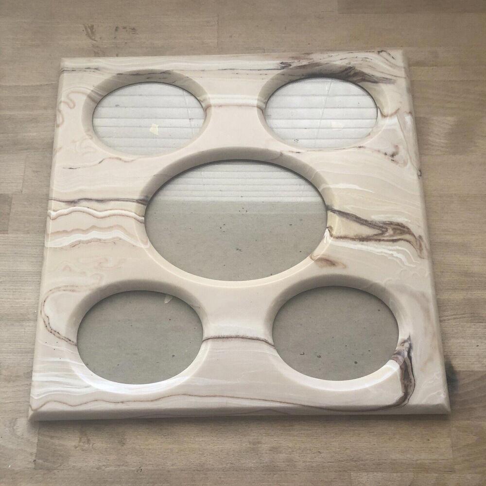 Heavy Square Marble Picture Frame Multiple Photo Brown Swirl 13.5” X 13.5”